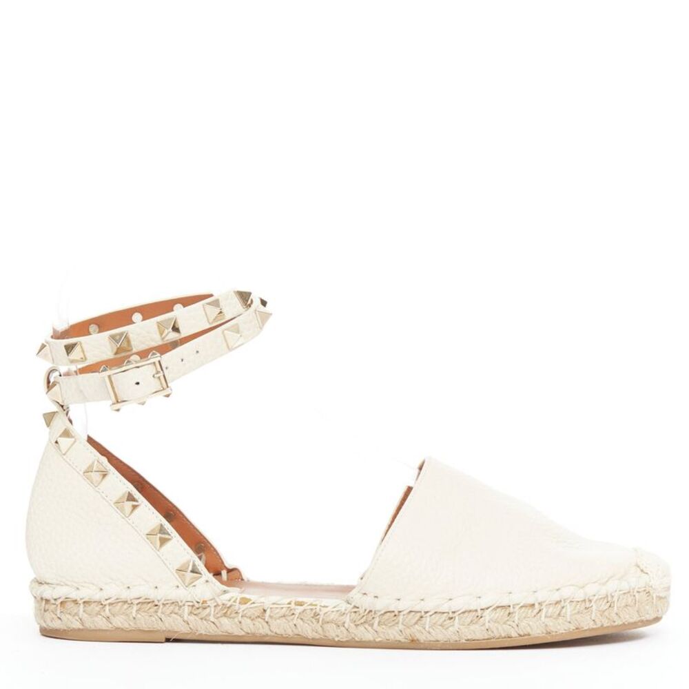 Valentino Rockstud Double Espadrille Flats